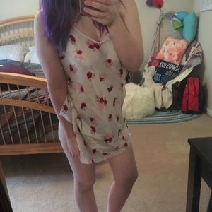 Vintage heart and floral print chemise